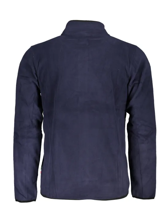 "Navyblaues Fleece Sweatshirt mit pinkem Reißverschluss"