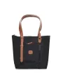 Schwarze Nylon Tragetasche mit Leder.