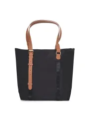 Schwarze Lederhandtasche mit Schulterriemen