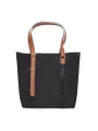 Schwarze Lederhandtasche mit Schulterriemen