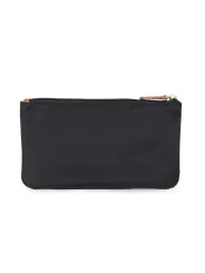 Schwarze Lederhandtasche mit Reißverschluss