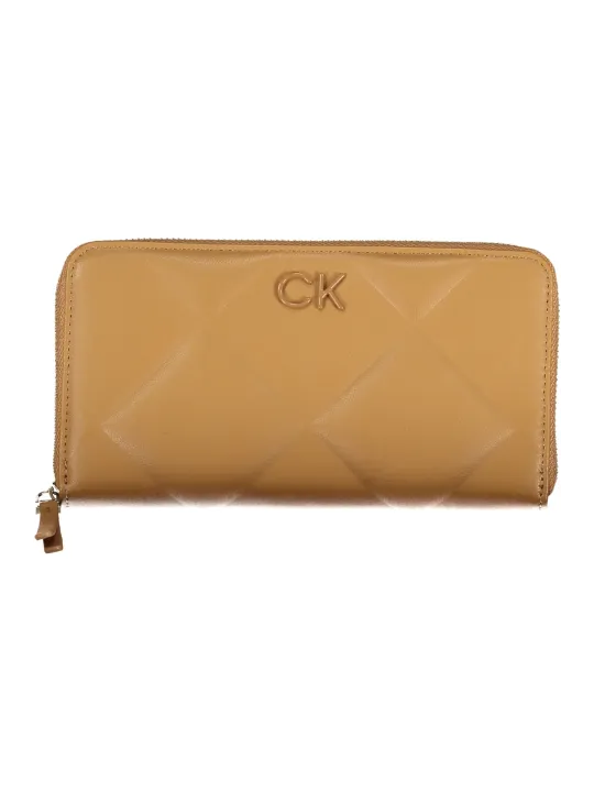 CK Damen Geldbörse – Tannenleder, RFID-Schutz, Logo, Zip