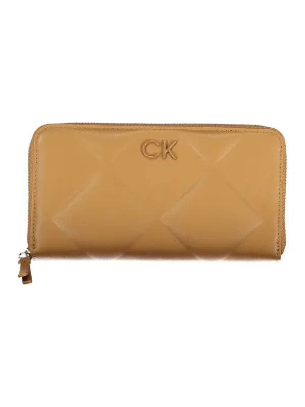 CK Damen Geldbörse – Tannenleder, RFID-Schutz, Logo, Zip