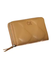 CK Damen Geldbörse – Tannenleder, RFID-Schutz, Logo, Zip