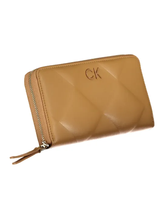 CK Damen Geldbörse – Tannenleder, RFID-Schutz, Logo, Zip