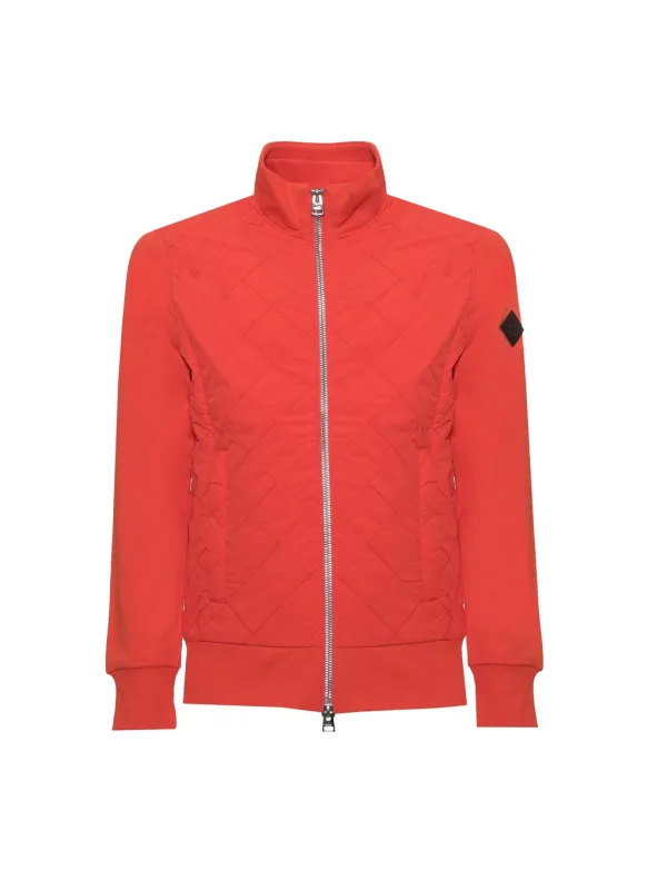 Rote gesteppte Damenjacke mit Reißverschluss Rote gesteppte Damenjacke mit Reißverschluss