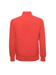 Roter Sportpullover mit Diamantmuster