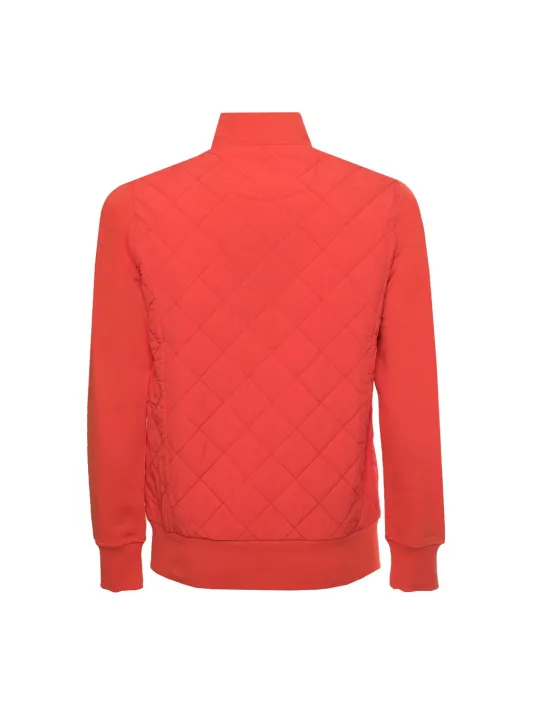 Roter Sportpullover mit Diamantmuster