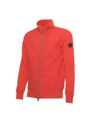 Rote gesteppte Zip-Up-Jacke