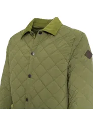 Grüne gesteppte Jacke mit Knopfleiste