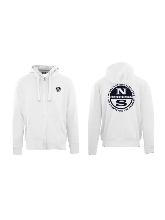 Weiße North Sails Segeljacke mit Kapuze
