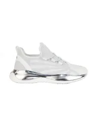 Weiße Zenobi Sneakers mit Silberakzenten