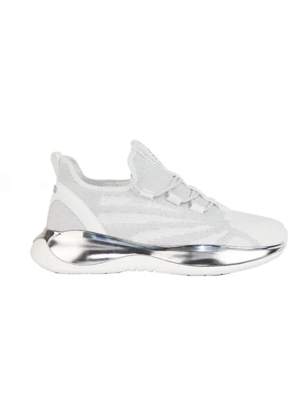 Weiße Zenobi Sneakers mit Silberakzenten