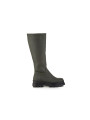 Grüne kniehohe Lederplateau-Stiefel