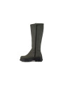 Dunkler, grober Reißverschluss-Stiefel Khaki Grün