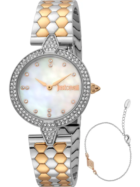 Schwarze Diamant-Damenarmbanduhr Just Cavalli