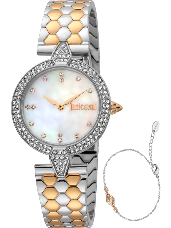 Schwarze Diamant-Damenarmbanduhr Just Cavalli Schwarze Diamant-Damenarmbanduhr Just Cavalli