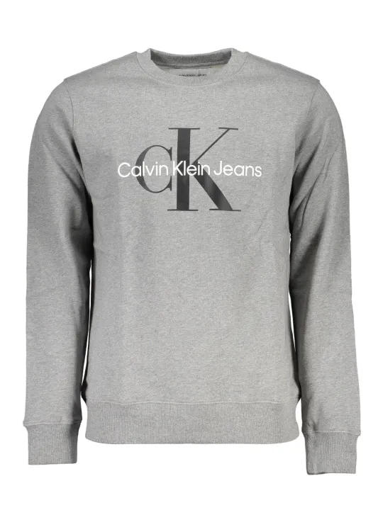 "Calvin Klein Sweatshirts im Sale | Calvin Klein Graues Logo-Sweatshirt Langarm online kaufen"|Planet-Deluxe