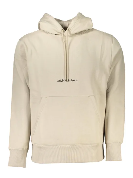 "Calvin Klein Sweatshirts im Sale | Calvin Klein Beige Kapuzen-Sweatshirt aus Übergangsbaumwolle online kaufen"|Planet-Deluxe