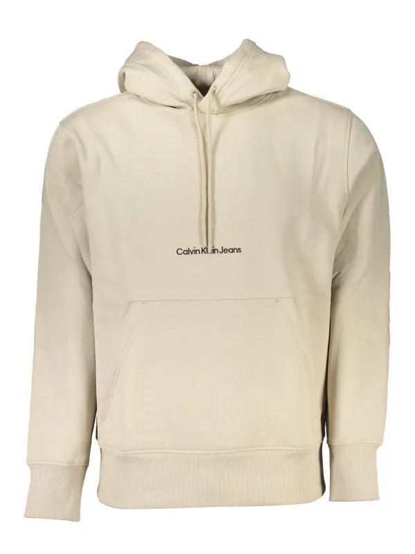 "Calvin Klein Sweatshirts im Sale | Calvin Klein Beige Kapuzen-Sweatshirt aus Übergangsbaumwolle online kaufen"|Planet-Deluxe