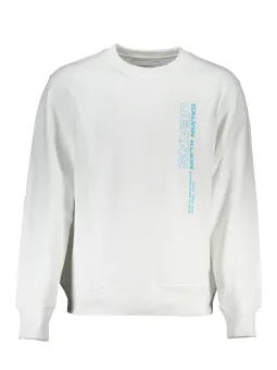 "Calvin Klein Weißes Fleece Sweatshirt mit Logo-Print"