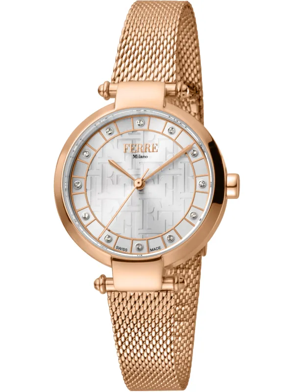 Gelbe Ferrè Milano Damenarmbanduhr mit Diamanten Gelbe Ferrè Milano Damenarmbanduhr mit Diamanten