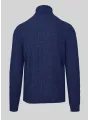Blauer, gestrickter Malo Rollkragenpullover