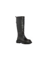 Schwarze Lederstiefel mit Absatz