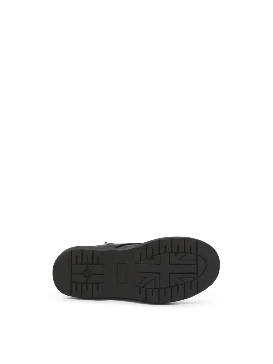 Schwarze Stiefelette mit gelben Akzenten