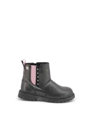 Schwarze Damenreitstiefel mit pinken Details