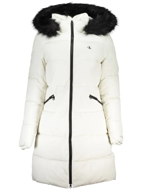 "Calvin Klein Jacken im Sale | Calvin Klein Damen Pufferjacke Weiß mit Abnehmbarer Kapuze online kaufen"|Planet-Deluxe
