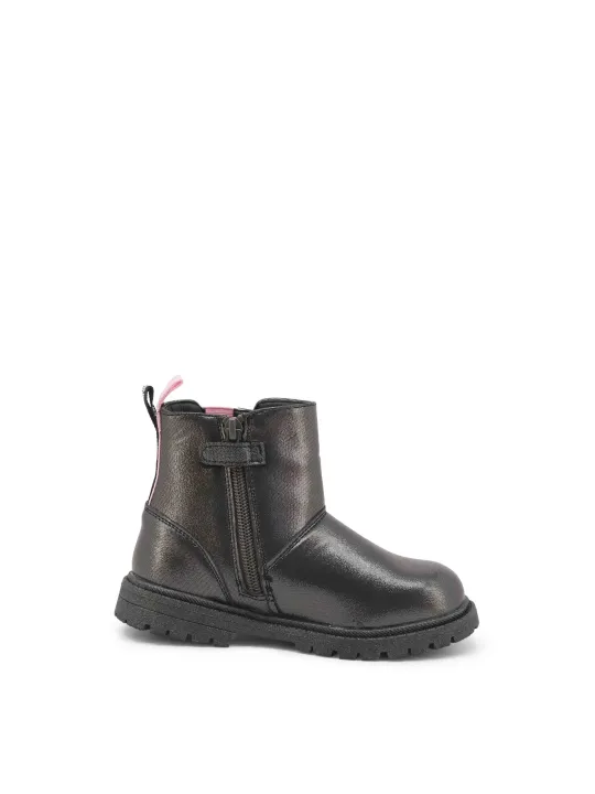 Schwarze Kinderstiefel mit Reißverschluss