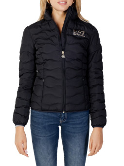 Schwarze Daunenjacke mit Reißverschluss