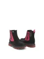 Schwarze Chelsea Stiefel mit pinkem Detail