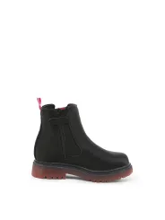 Schwarze Damenstiefel mit klobiger Sohle