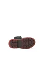 Schwarze Stiefelette mit roter Sohle