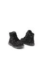 Schwarze Lederstiefel mit Sternenmuster