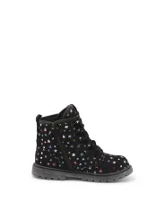 Schwarze Stiefeletten mit Sternen-Pailletten