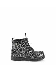 Schwarze Stiefelette mit Animalmuster.