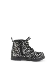Schwarze Stiefelette mit Animalmuster.