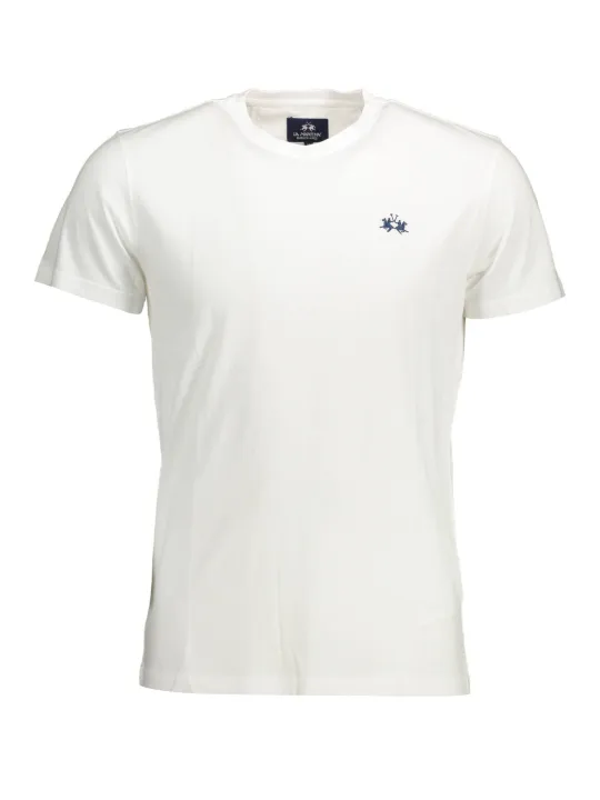 "LA MARTINA T-Shirts im Sale | La Martina Weißes Baumwoll T-Shirt mit Logo Stickerei online kaufen"|Planet-Deluxe