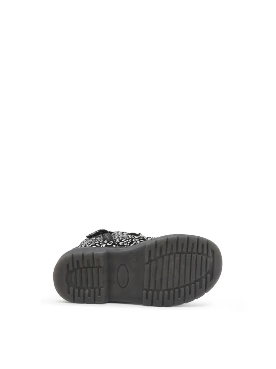 Schwarze Kinder Schuhe Animalier Muster