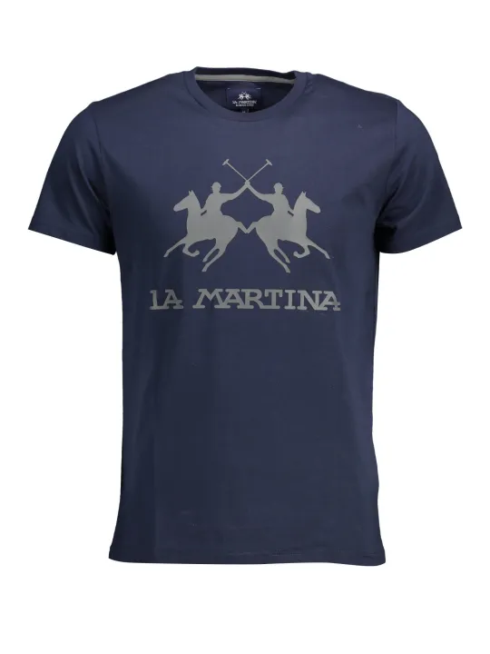 "LA MARTINA T-Shirts im Sale | "LA MARTINA Blaues T-Shirt mit Polo-Logo" online kaufen"|Planet-Deluxe