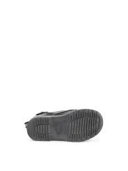 Schwarze Lederstiefel mit strapse und Sohle