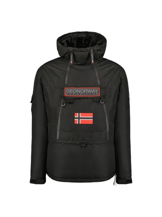 Schwarze Herrenjacke mit Kapuze