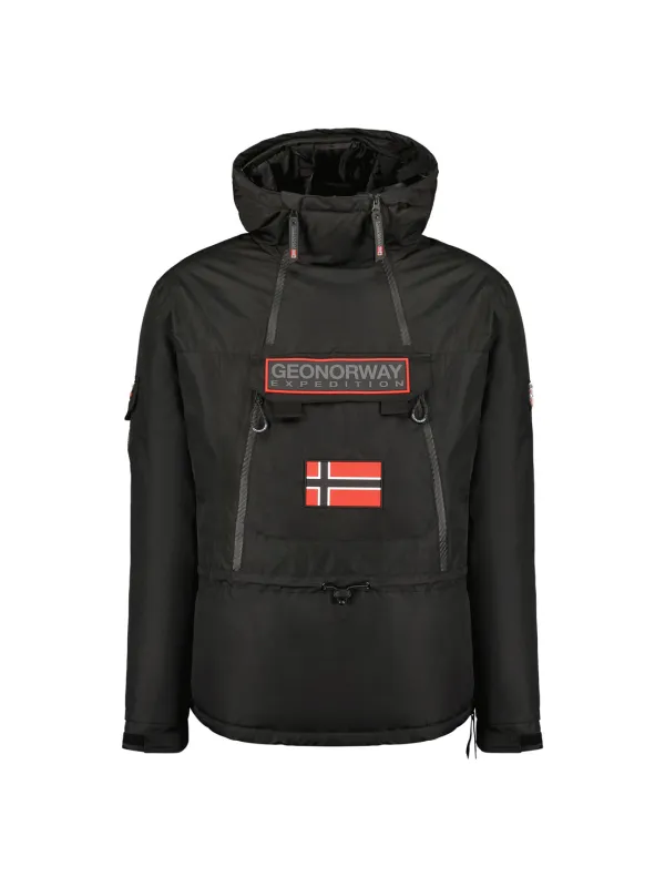 Schwarze Herrenjacke mit Kapuze