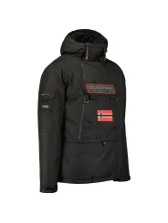 Schwarze Herrenjacke mit Kapuze