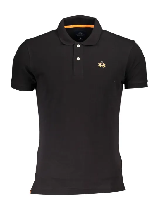 "La Martina Schwarzes Slim Fit Polo - Kurzarm Eleganz"