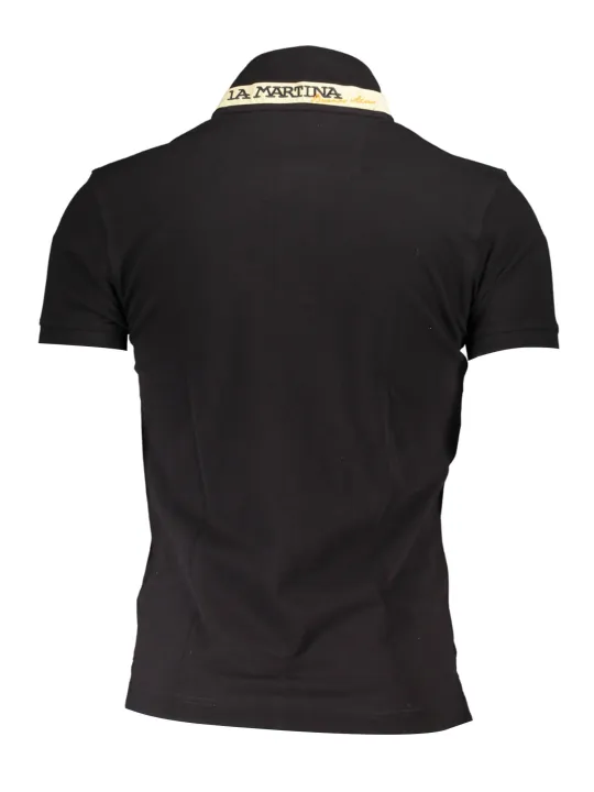 "La Martina Schwarzes Slim Fit Polo - Kurzarm Eleganz"