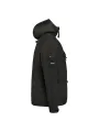 Schwarze Kapuzenjacke mit Fachtasche